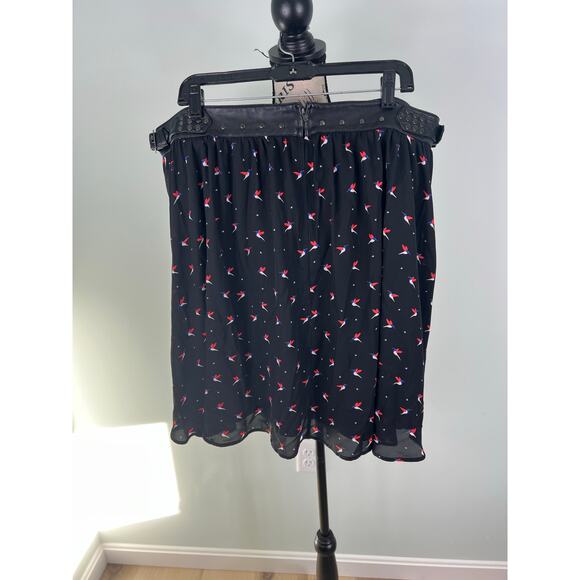 Torrid Studded Belted Bird Black Skirt - Picture 3 of 10